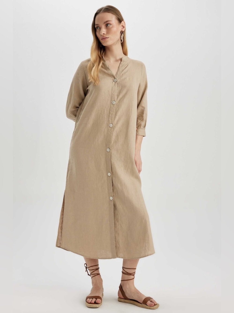Embellish by Creative Concepts Dress Cotton Linen Maxi Size Small